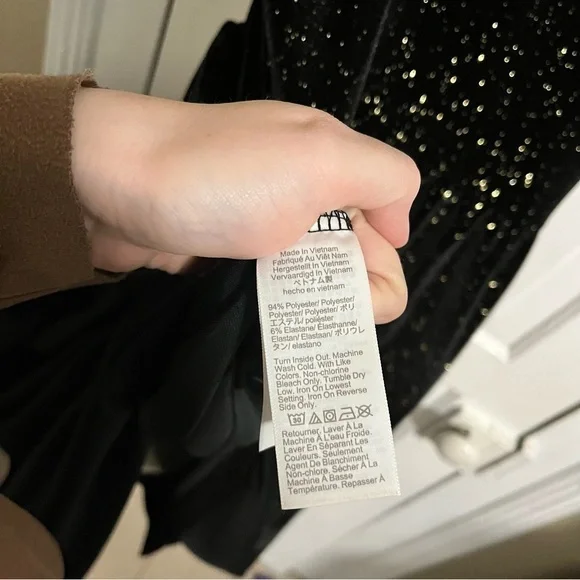 J. Crew Factory Shimmer Velvet Sleeveless Midi Dress Black Gold Size 10 A2 - Picture 8 of 11